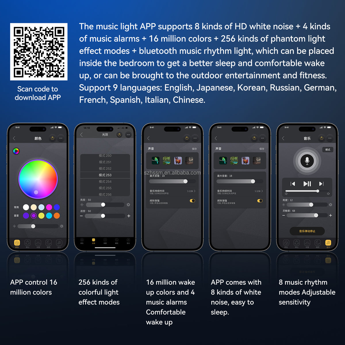 Multifunctional RGB Bluetooth Table Lamp
